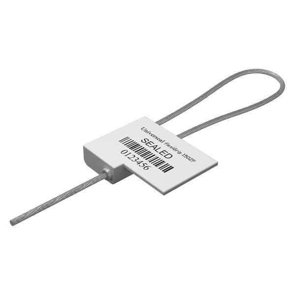 Cable Seal 12" x 1/16", Aluminum, White, Pk50