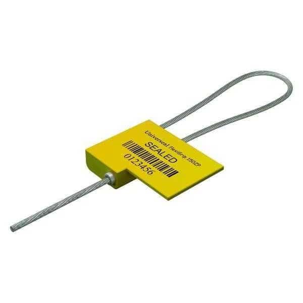Cable Seal 12" x 1/16", Aluminum, Yellow, Pk50