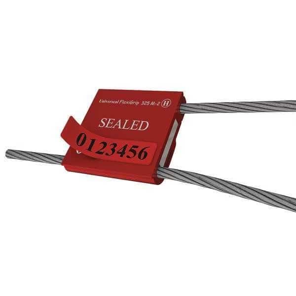 Cable Seal 12" x 9/64", Aluminum, Red, Pk50