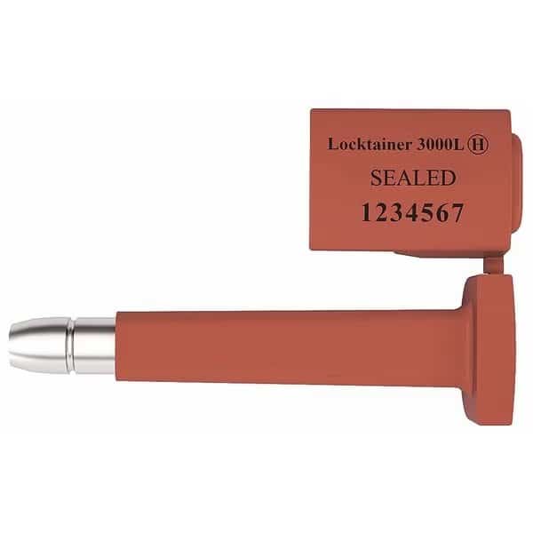 Bolt Seal 3-1/2" x 21/64", Steel, Red, Pk50
