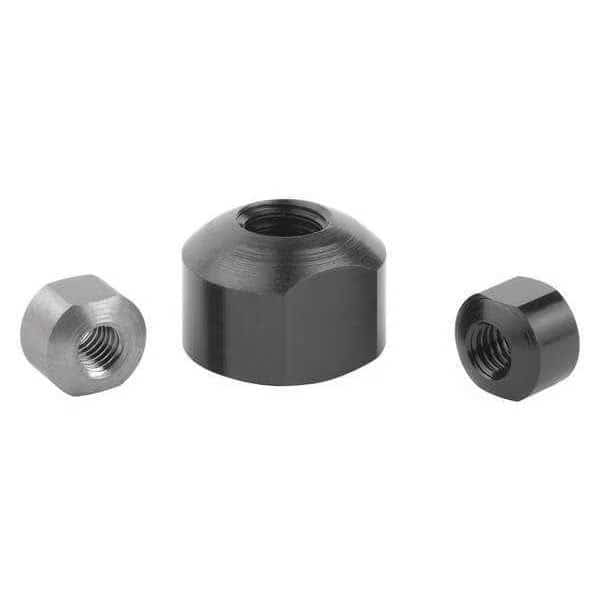 Spherical Flange Nut, M4, Steel, Black Oxide, 7 mm Hex Wd