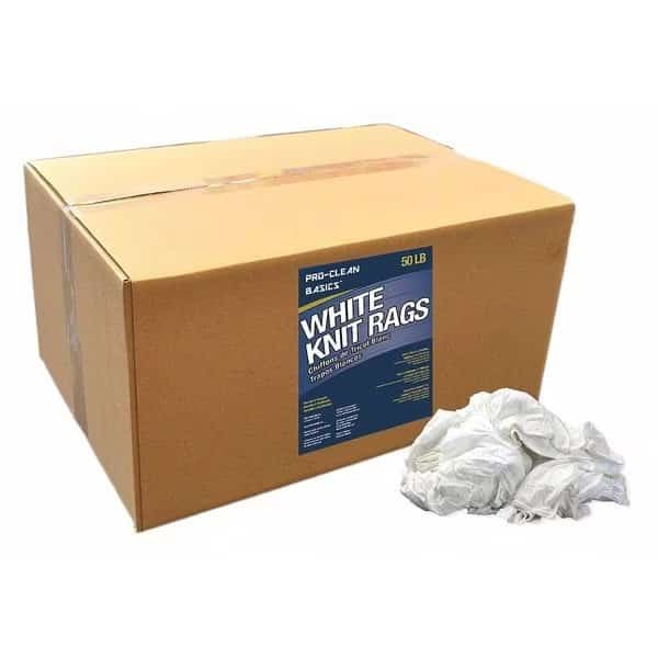 Cotton T-shirt Cloth Rag 50 lb. Varies Sizes, White, PROCLEAN BASICS, Mfr# Z99302