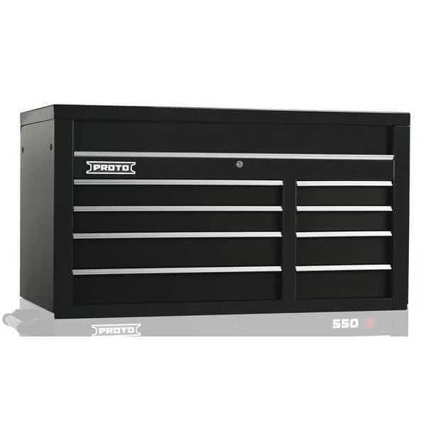 50"W Top Chest 8 Drawers, Black, 25-1/4"D x 27"H, PROTO, Mfr# J555027-8BK