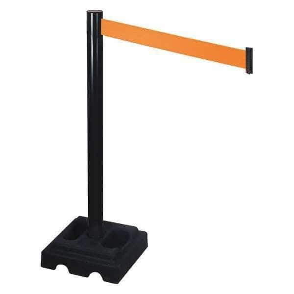 Barrier Post,Black,Orange Belt,Square, Mfr#: 332BA-OR, RETRACTA-BELT