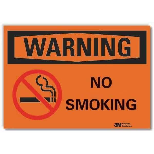 Warning, No Smoking, 14 in W x 10 in H, Horizontal Rectangle, Reflective Sheeting