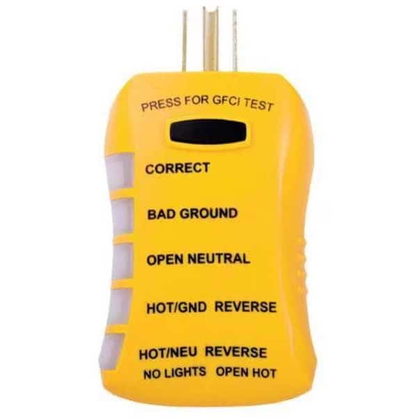 Receptacle Tester with GFCI, 125VAC, LED, Sperry Instruments, Mfr#: HGT6520