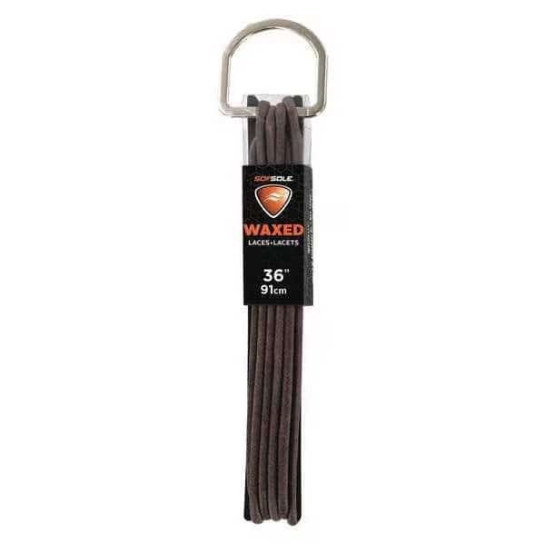 Shoe Laces, 36" L, Polyester, Brown, PR