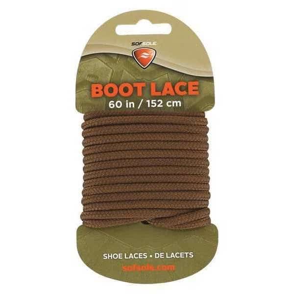 Shoe Laces, 60" L, Polyester, Lt Brown, PR
