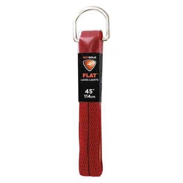 Shoe Laces, 45" L, Polyester, Red, PR