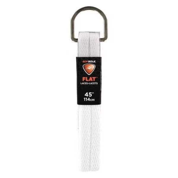 Shoe Laces, 45" L, Polyester, White, PR