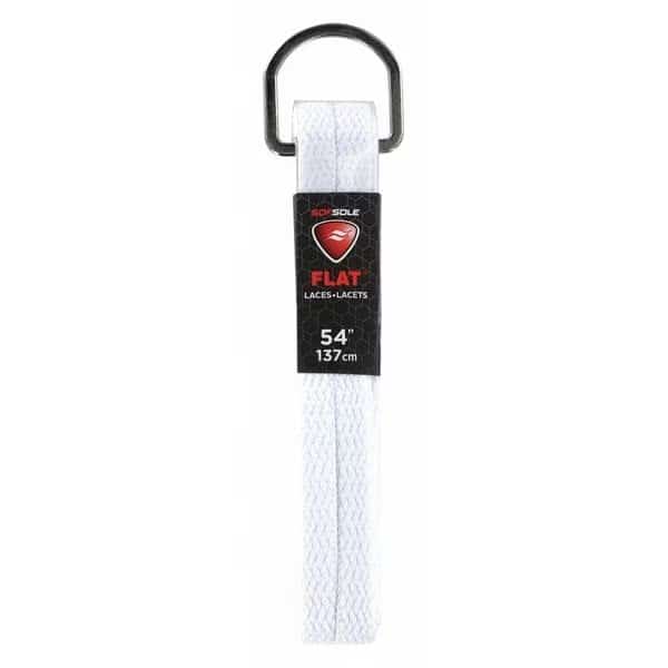 Shoe Laces, 54" L, Polyester, White, PR