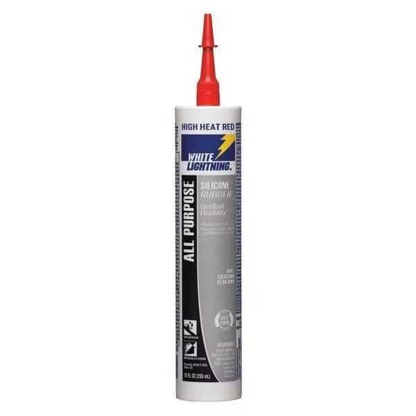 High Temp. RTV Silicone Sealant, 10 oz, Red, Temp Range -50 to 450 Degrees F, White Lightning, Mfr#: W11127010