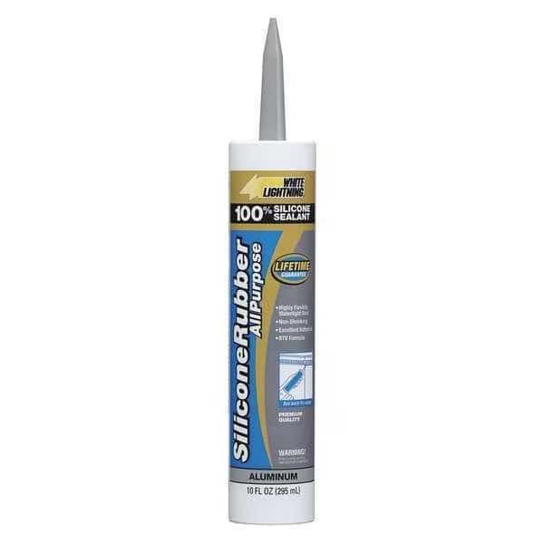 Multipurpose Silicone Sealant, 10 oz, Aluminum, Temp Range -50 to 450 Degrees F
