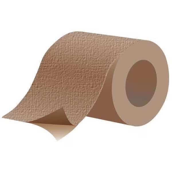 Fiberglass Fabric, 72 ft L, 10 in W, 0.005 in Thick, Plain Backing, 500  Degrees F Max Temp, Tan