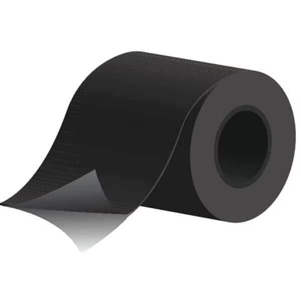Fiberglass Strip, 18 ft L, 5 in W, 0.01 in Thick, Plain Backing, 500  Degrees F Max Temp, Black