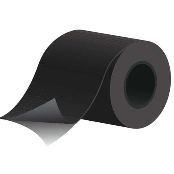 Fiberglass Fabric, 72 ft L, 6 in W, 0.006 in Thick, Silicone Adhesive Backing, Black