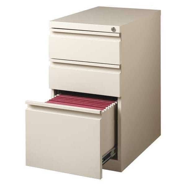 15" W 3 Drawer Desk Pedestal, Putty, Letter
