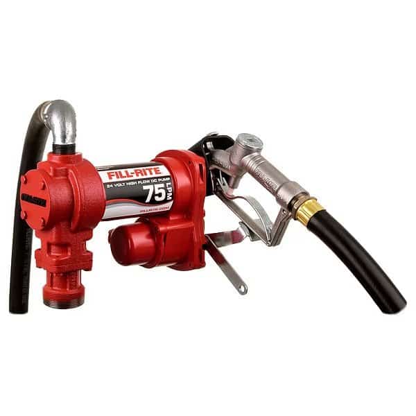Fuel Transfer Pump, 24V DC, 20 gpm Max. Flow Rate , 1/4 HP, Cast Iron, 1 in NPT Inlet