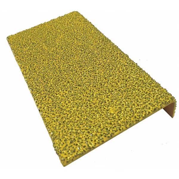 Anti-Slip Stair Nosing Steel Yellow, 35 13/32 in W x 7/64 in Thick