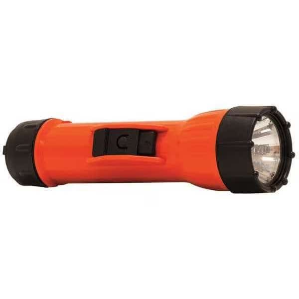 Orange LED Handheld Flashlight, Alkaline D, 50lm