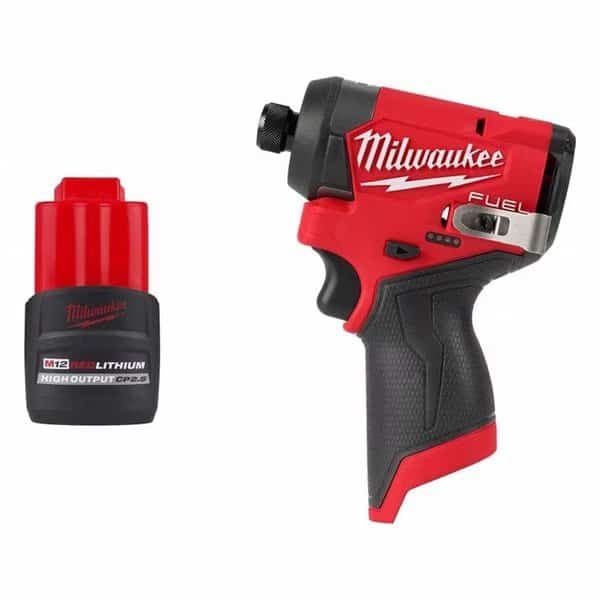M12 FUEL 1/4" Hex Impact Driver + M12 HIGH OUTPUT CP2.5 Battery Pack