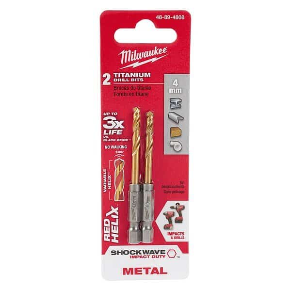 4mm Titanium Shockwave Red Helix Bit