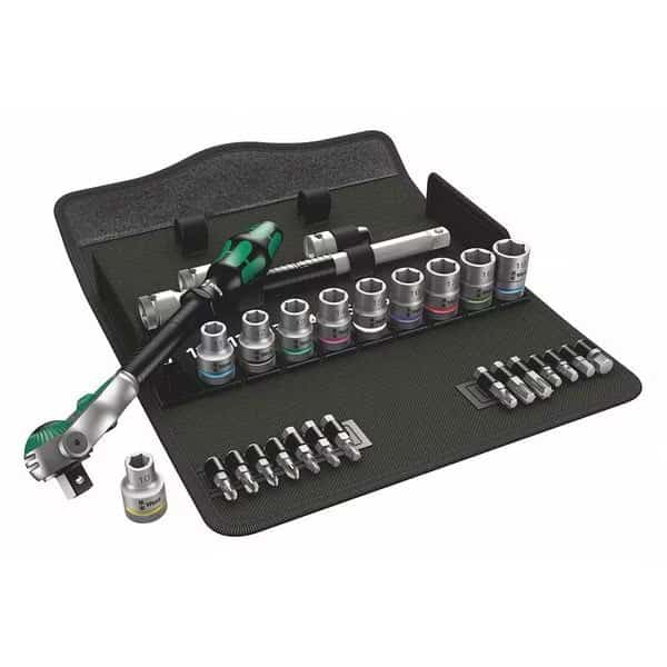 Socket Set, 28 pcs., Metric, 1/2" Drive Sz, Skt Wrch St, Chrm, 6Pt, 10 - 19 mm