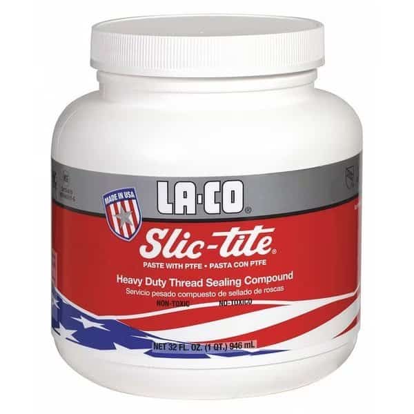 Pipe Thread Sealant, Slic-Tite, White, Paste, 32 oz Brush-Top Can