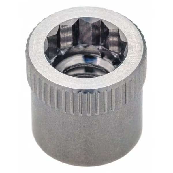 Nut Insert, 7/8"-9 Thrd Sz, 1-23/64 in L, Round, Stainless Steel, Plain