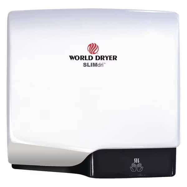 Automatic Hand Dryer, 14 sec Dry, 80, 120/208/240V AC, White, Gloss