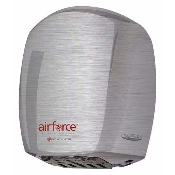 Automatic Hand Dryer, 12 sec Dry, 80, 110 to 120V AC, Silver, Brushed