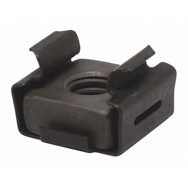 Cage Nut, 1/4"-20, Square Shape, Steel, Not Graded, Phosphate Finish, 25 PK