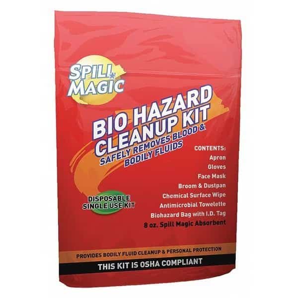 Blood Spill Clean Up Kit, Brown, 4" L