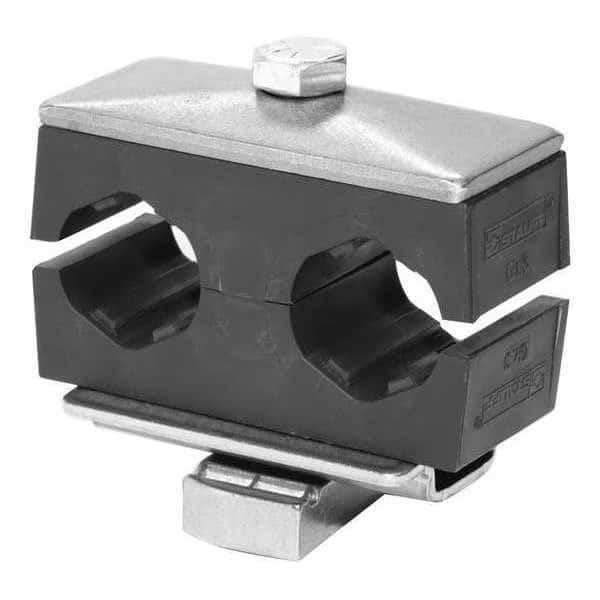 Tube Clamp, 2.01in H, 316 SS, Twin Clamp
