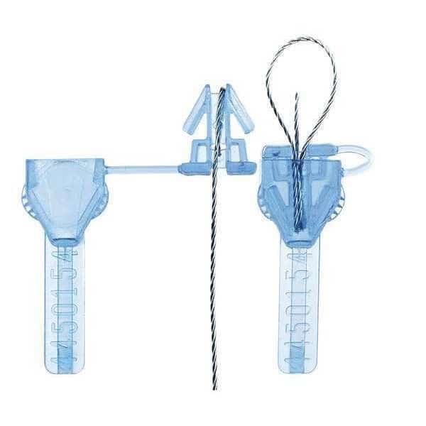 Wire Loop Molded Seals 14" x 1/16", Blue, Pk250