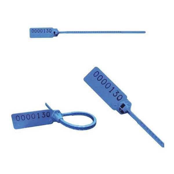 Pull Tight Stamped Seals 5-1/2" x 9/64", Blue, Pk250