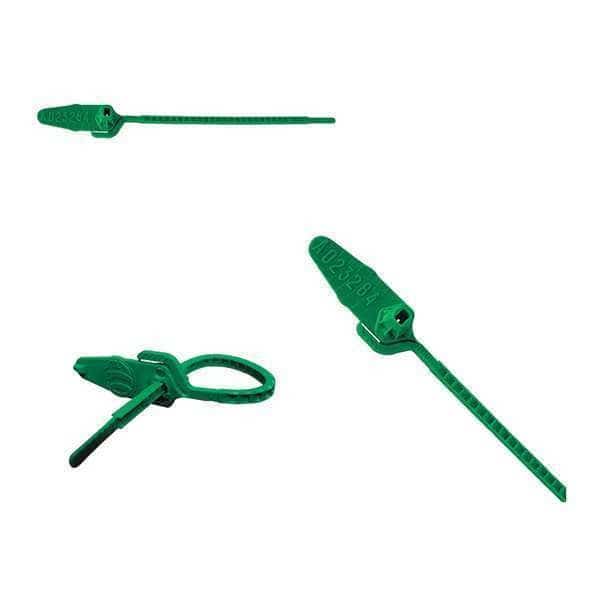 Pull Rip Molded Seals 5-1/2" x 9/64", Green, Pk250