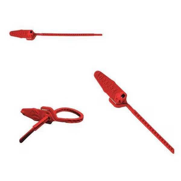 Pull Rip Molded Seals 5-1/2" x 9/64", Red, Pk250