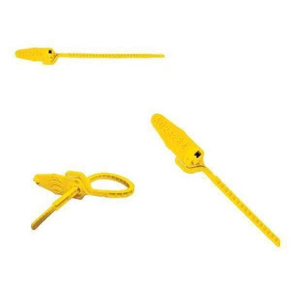 Pull Rip Molded Seals 5-1/2" x 9/64", Yellow, Pk250, Elc Security Products, Mfr#: 061N14PPYL