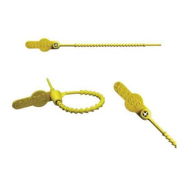 Pull Tight Beaded Molded Seals 5-1/2" x 9/64", Yellow, Pk250