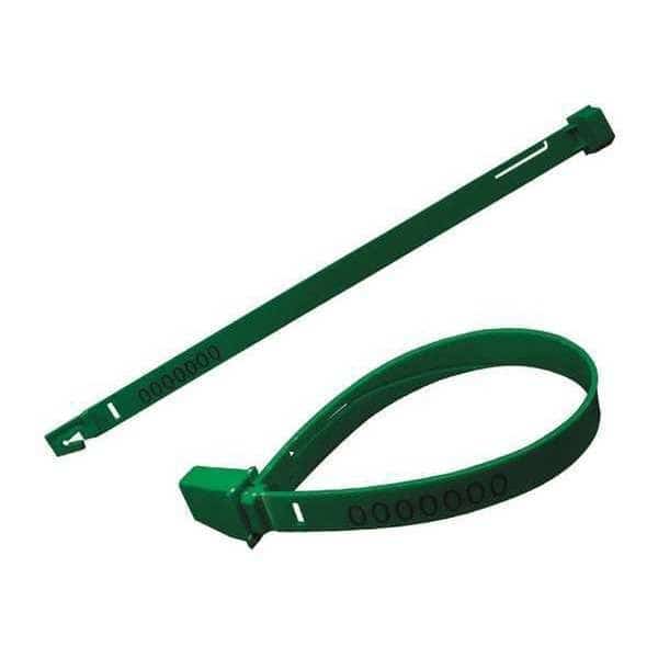 Fixed Length Truck Stamped Seals 8-1/2" x 1/4", Green, Pk250