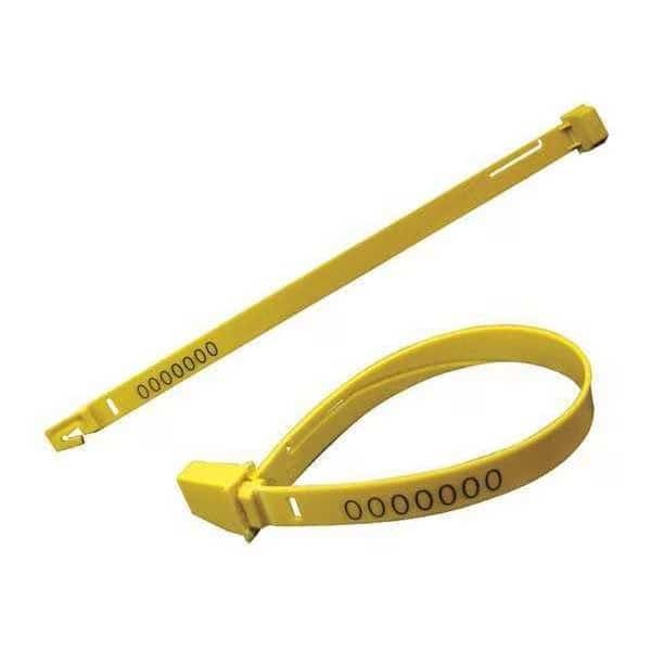 Fixed Length Truck Stamped Seals 8-1/2" x 1/4", Yellow, Pk250