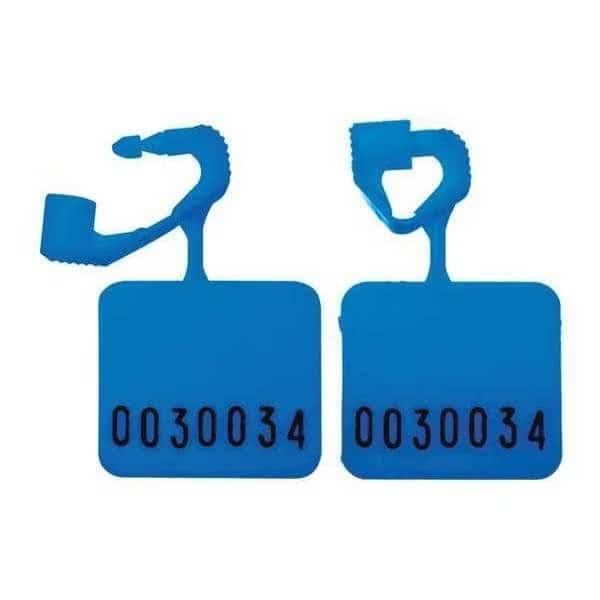 Padlock Stamped Seals 1-25/64" x 3/32", Blue, Pk250