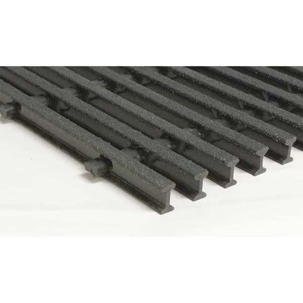 Fiberglass Pultruded Grating, 96 in Span, Grit-Top Surface, Vi-Corr Resin, Dark Gray