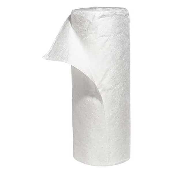 Sorbent Roll, 55 gal, 30 in x 150 ft, Oil, White, Polypropylene