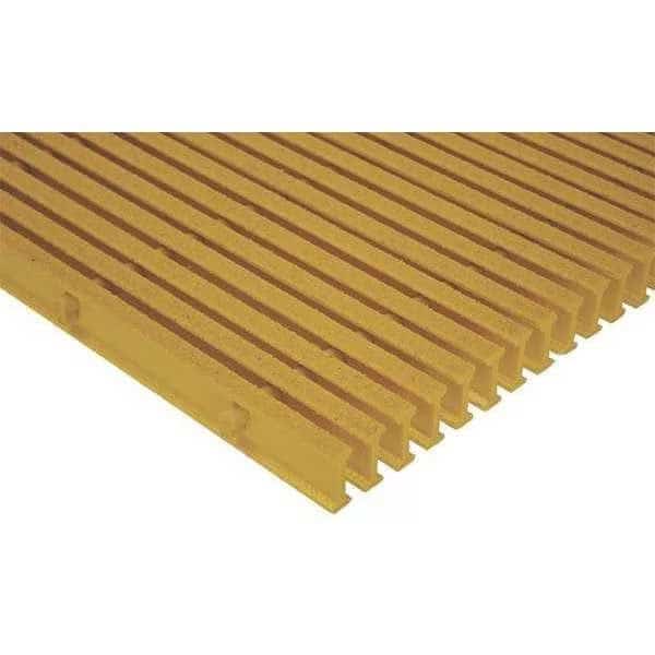 Fiberglass Pultruded Grating, 144 in Span, Grit-Top Surface, ISOFR Resin, Yellow