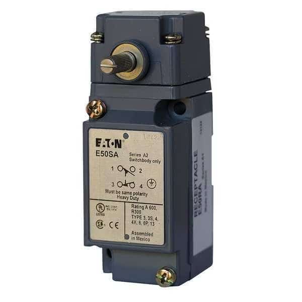 Heavy Duty Limit Switch, No Lever, Rotary, 2NC/2NO, 10A @ 600V AC, EATON, Mfr# E50NN1SPL