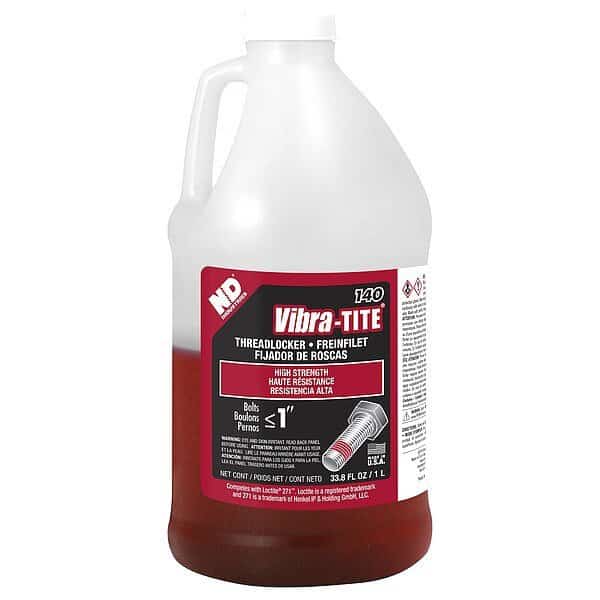 Threadlocker, VIBRA-TITE 140, Red, High Strength, Liquid, 1L Bottle