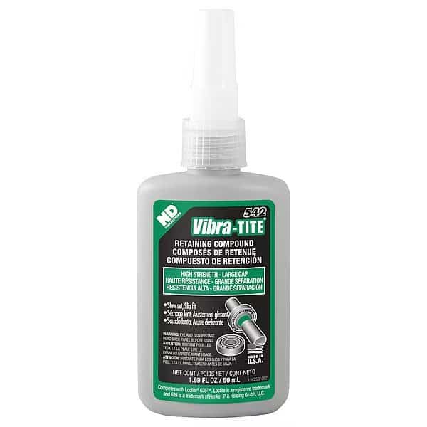 Liquid,1.69 oz,Retaining Compound,0.015", Mfr#: 54250, VIBRA-TITE