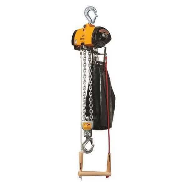 Air Chain Hoist, Pull Cord, 1000 lb., 20 ft
